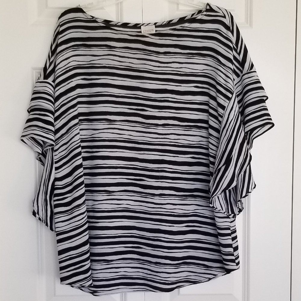 Chico's Zebra Stripe Blouse